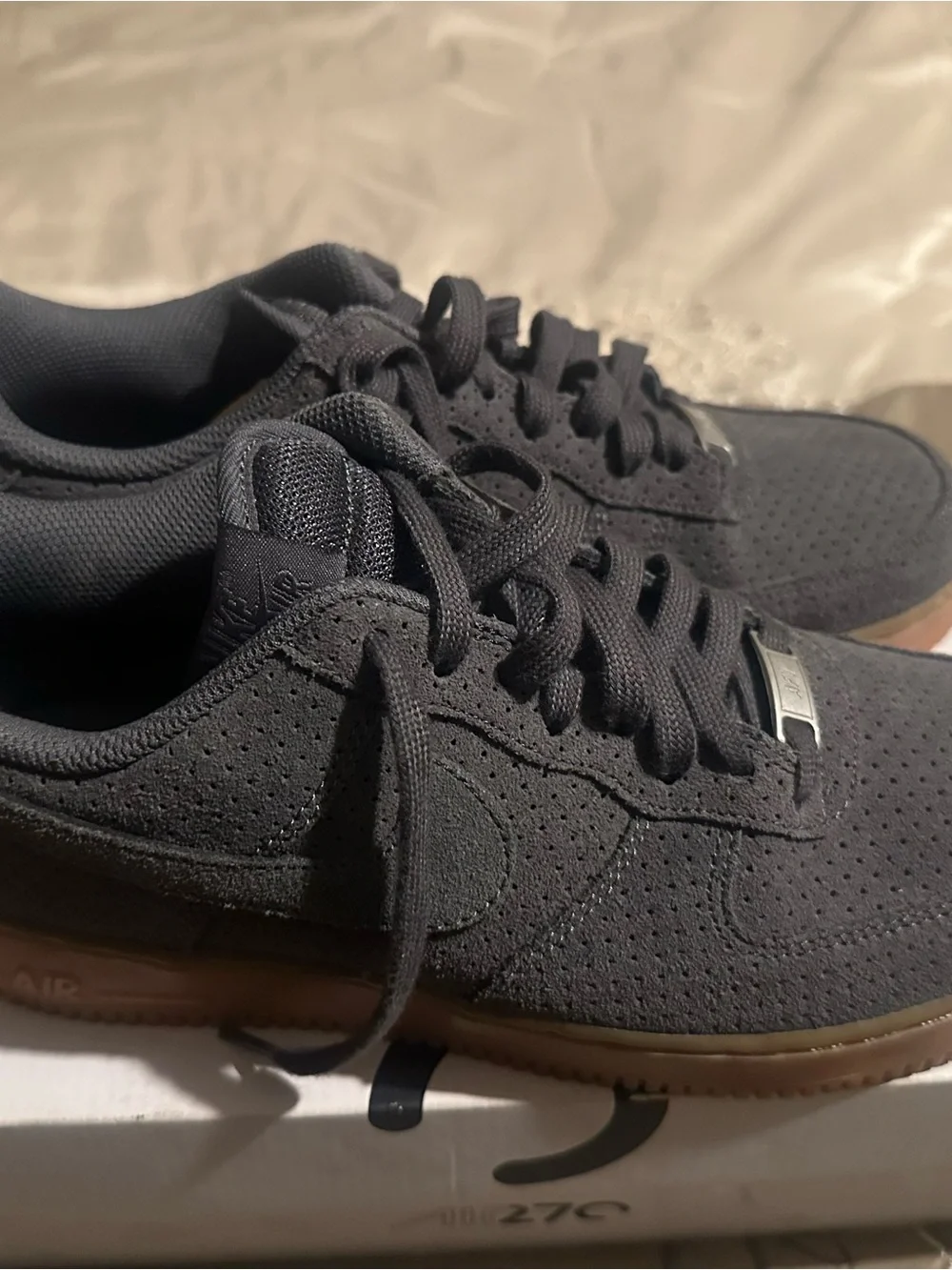 Nike Men's Suede Sneakers in Dark Gray with Gum Sole